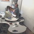 Drilling witnessed by office security cam